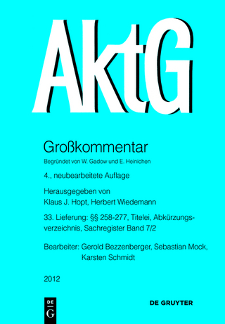 Aktiengesetz / §§ 258-277; Titelei; Abkürzungsverzeichnis; Register Band 7/2