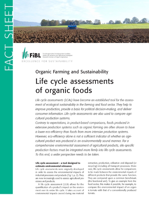 Life cycle assessments of organic foods - Matthias Meier, Stefan H&ouml;rtenhuber, Christian Schader, Matthias Stolze