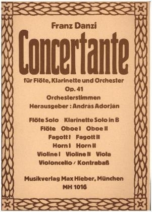 Concertante, Flöte, Klarinette und Orchester, Stimmensatz