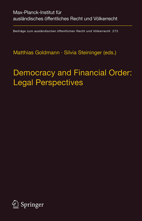 Democracy and Financial Order: Legal Perspectives - 