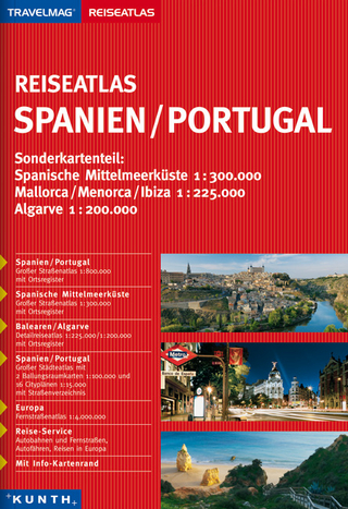 KUNTH Reiseatlas Spanien / Portugal 1:300000 / 1:800000