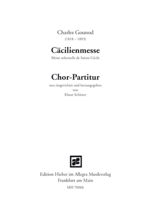 Cäcilienmesse, Chorpartitur