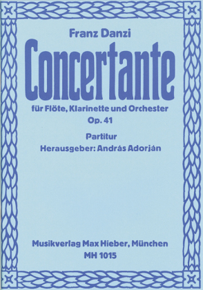 Concertante, Klarinette und Orchester, Partitur