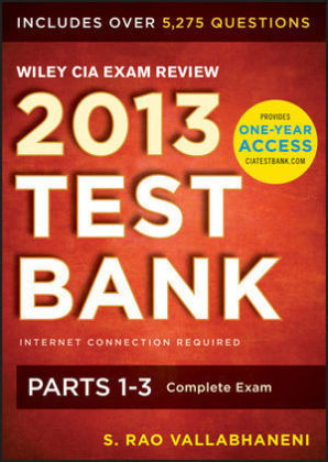 Wiley CIA Exam Review 2013 Online Test Bank 1-Year Access - S. Rao Vallabhaneni