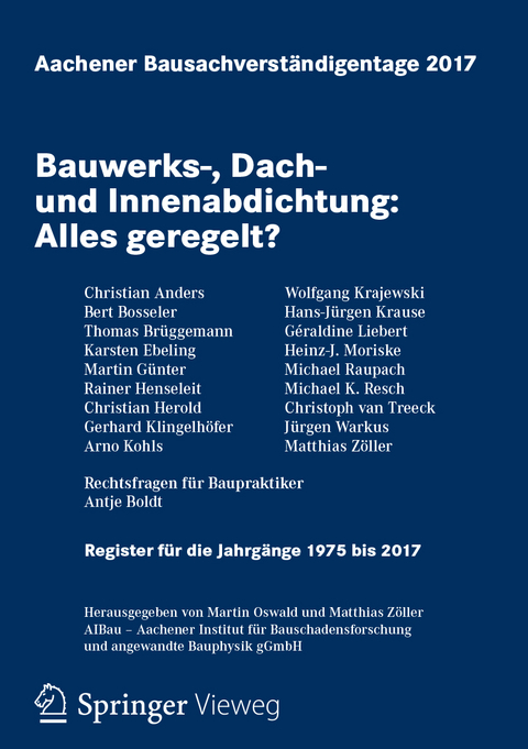 Aachener Bausachverständigentage 2017 - 