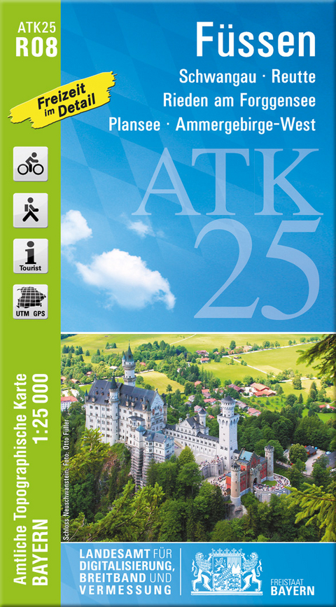 ATK25-R08 F&uuml;ssen (Amtliche Topographische Karte 1:25000)