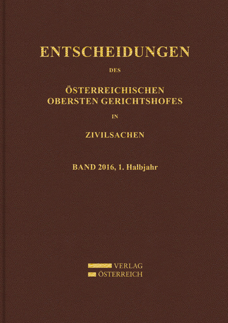 Entscheidungen des Obersten Gerichtshofes in Zivilsachen - 