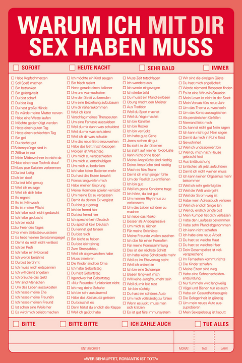 Warum ich mit dir Sex haben muss