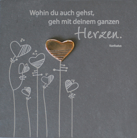 Schieferrelief "Mit ganzem Herzen"