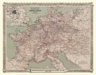 Bradshaws Continental Railway Map of Central Europe 1913