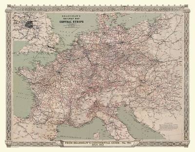 Bradshaws Continental Railway Map of Central Europe 1913 -  Mapseeker Publishing Ltd., Paul Leslie Line, Steve Touloise