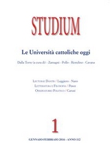 Studium - Le Università cattoliche oggi - Vincenzo Cappelletti, Paolo Carusi, Paolo Cavana, Giuseppe Dalla Torre, Gian Enrico Manzoni, Emerico Giachery, Antonio Giovanni Pesce, Alessio Leggiero, Massimo Naro, Mario Pollo, Michele Riondino, Maria Teresa Giuffrè, Claudia Villa, Stefano Zamagni