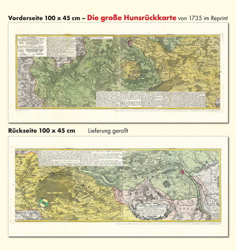 Das alte Hunsrück: Große HUNSRÜCKKARTE 1735 (Plano) - Erben Homann