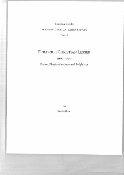 Friedrich Christian Lesser (1692-1754) - Siegfried Rein