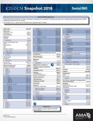 ICD-10-CM 2018 Snapshot Coding Cards: Dental/OMS