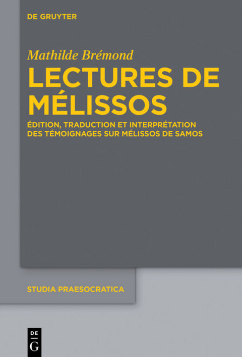 Lectures de Mélissos - Mathilde Brémond