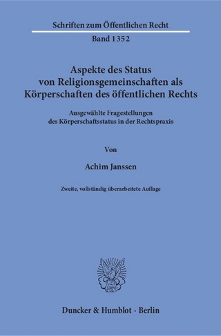 Aspekte des Status von Religionsgemeinschaften als Körperschaften des öffentlichen Rechts.