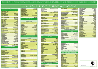 Interkultura Deutsch-Sorani Poster der Ausbildungberufe in Deutschland