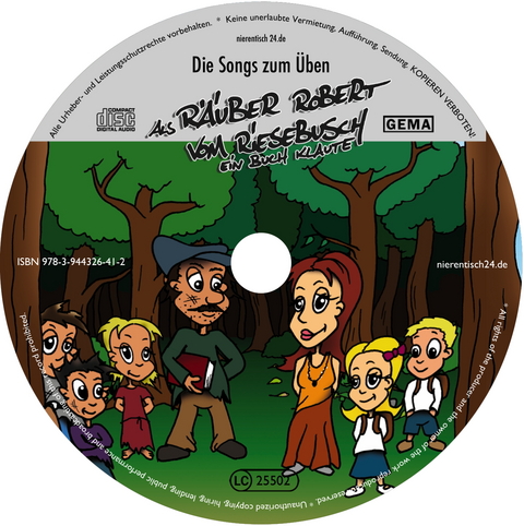 25 &Uuml;bungs-CDs "Als R&auml;uber Robert vom Riesebusch ein Buch klaute"