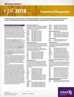 CPT® 2018 Express Reference Coding Cards: Evaluation and Management