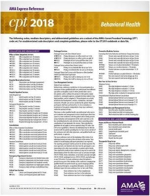 CPT&reg; 2018 Express Reference Coding Cards: Behavioral Health - Kathy Giannangelo
