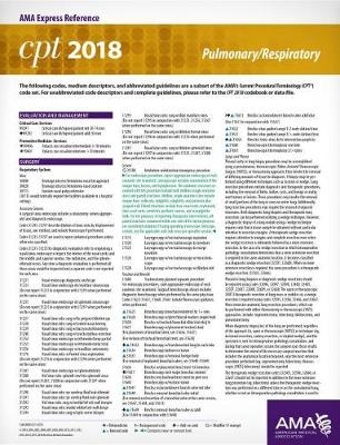 CPT&reg; 2018 Express Reference Coding Cards: Pulmonary/Respiratory - Kathy Giannangelo