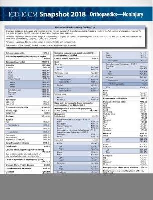 ICD-10-CM 2018 Snapshot Coding Cards: Orthopaedics?Non-Injury