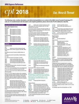 CPT&reg; 2018 Express Reference Coding Cards: Ear, Nose & Throat - Kathy Giannangelo