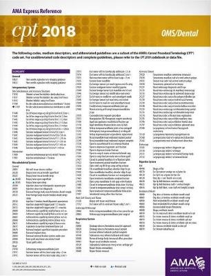 CPT® 2018 Express Reference Coding Cards: OMS/Dental