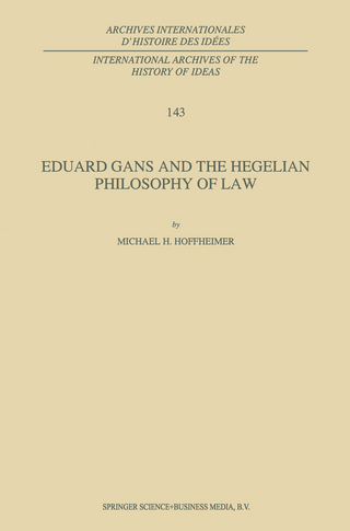 Eduard Gans and the Hegelian Philosophy of Law