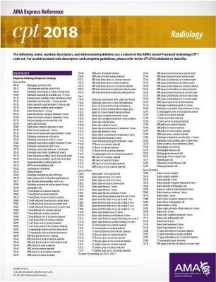 CPT® 2018 Express Reference Coding Cards: Radiology
