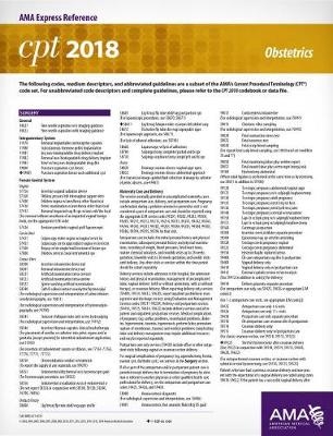 CPT&reg; 2018 Express Reference Coding Cards: Obstetrics - Kathy Giannangelo