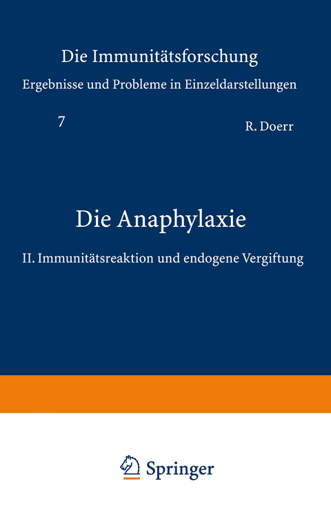 Die Anaphylaxie - Robert Doerr