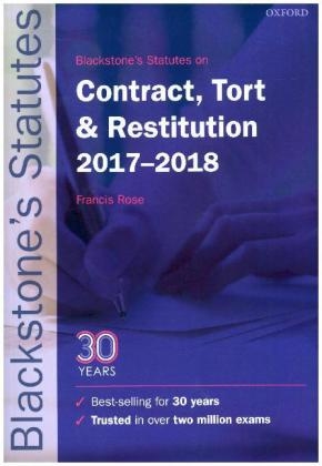 Blackstone's Statutes on Contract, Tort & Restitution 2017-2018