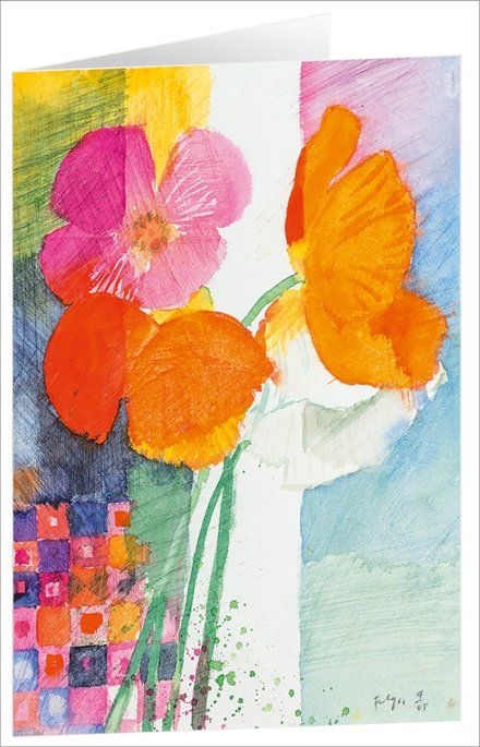 Kunstkarten "Windröschen" - 5 Stück