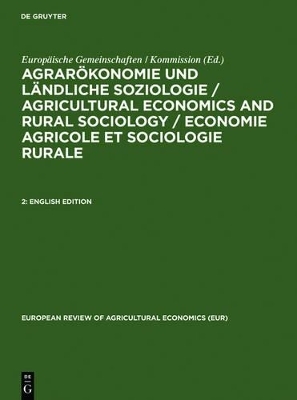 Agrarökonomie und ländliche Soziologie / Agricultural economics and... / English Edition - 