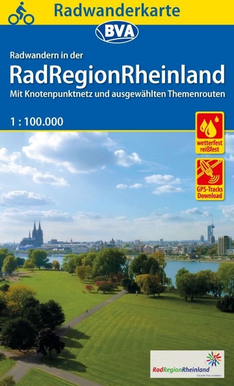 Radwanderkarte BVA Radwandern in der RadRegionRheinland 1:100.000, rei&szlig;- und wetterfest, GPS-Tracks Download