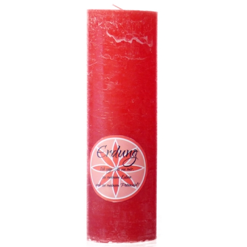 Chakra Kerze "Erdung" in rot, H&ouml;he ca. 23 cm
