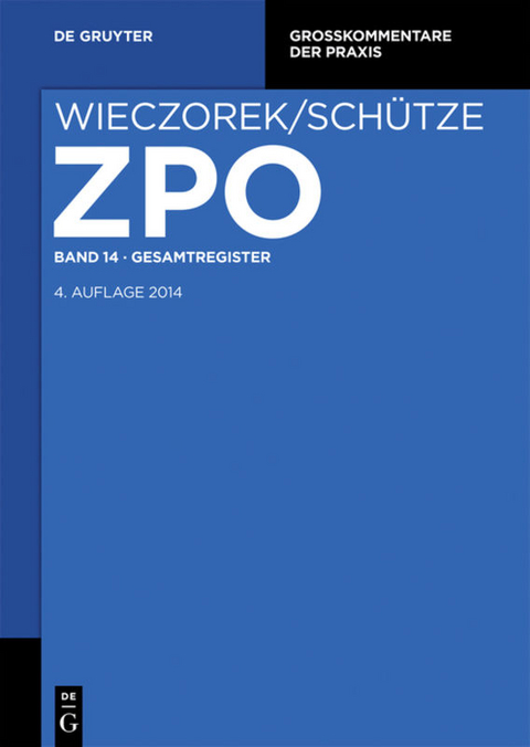Zivilprozessordnung und Nebengesetze / Gesamtregister - 