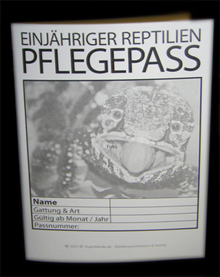 EINJÄHRIGER REPTILIEN PFLEGEPASS