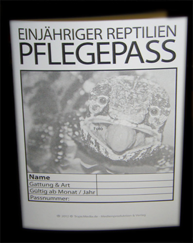 EINJ&Auml;HRIGER REPTILIEN PFLEGEPASS - Leif-Gerrit K&auml;mpfer