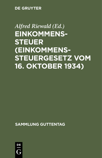 Einkommenssteuer (Einkommenssteuergesetz vom 16. Oktober 1934) - 