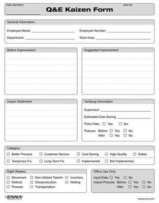 Quick and Easy Kaizen Forms -  Enna