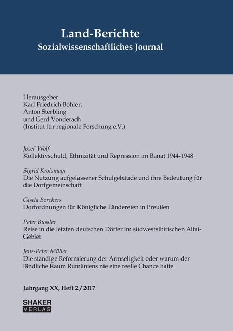 Land-Berichte. Sozialwissenschaftliches Journal - 