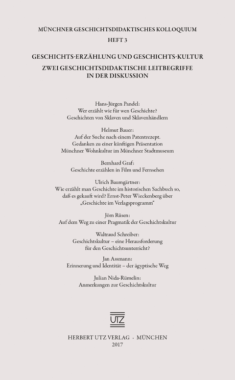 Geschichts-Erz&auml;hlung und Geschichts-Kultur - 