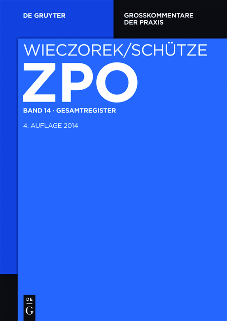 Zivilprozessordnung und Nebengesetze / Gesamtregister