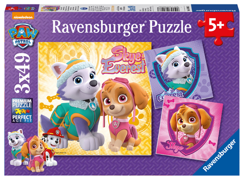 Ravensburger Kinderpuzzle - 08008 Bezaubernde Hundem&auml;dchen - Puzzle f&uuml;r Kinder ab 5 Jahren, Paw Patrol Puzzle mit 3x49 Teilen