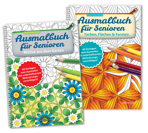 Ausmalbuch f&uuml;r Senioren Bd. 1 und 2 im Set - Monika Twachtmann