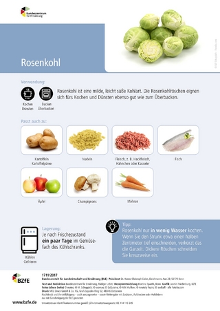 Lebensmittel-Infoblatt: Rosenkohl