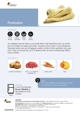 Lebensmittel-Infoblatt: Pastinaken